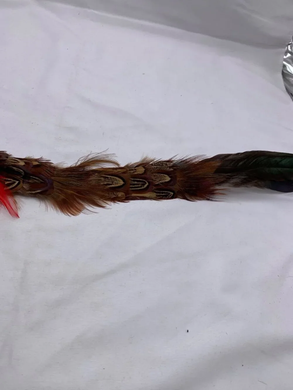 Western Feather Hat Band Brown Red